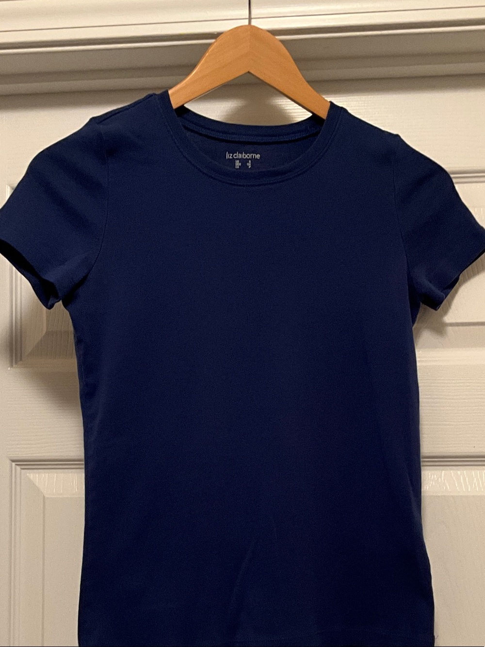 Liz Claiborne Classic Navy Short Sleeve Crew Tee